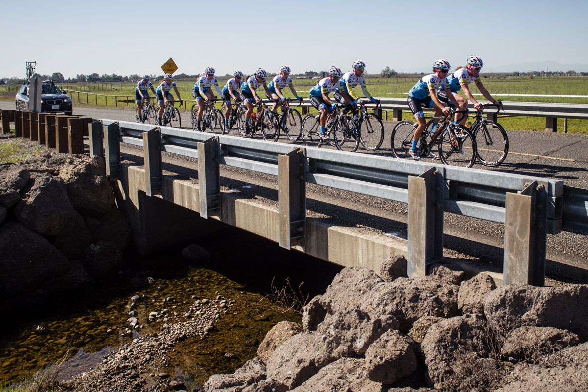 The team rolls through the Chico countryside.