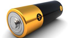 AA battery on a white background.
