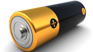 AA battery on a white background.