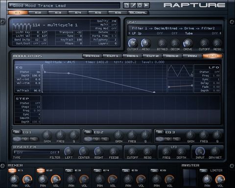 The Rapture harks back to the lush sounds of classic PCM units such as the Roland JD-800 and the Ensoniq VFX