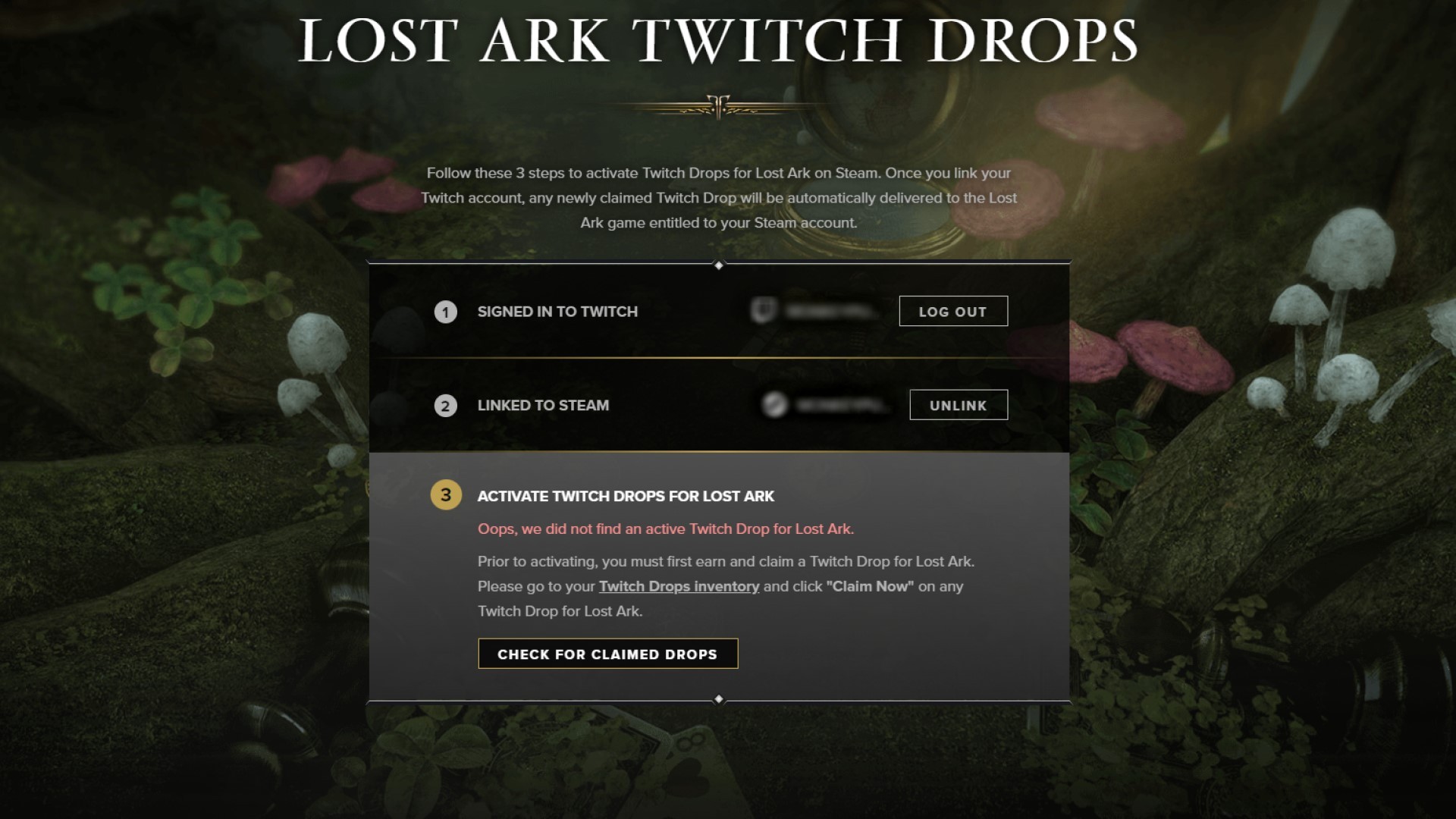 Lost Ark Witcher Mokoko skins - Twitch Drops page