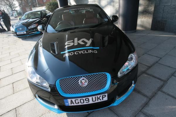 The Sky team cars are supplied by Jaguar.