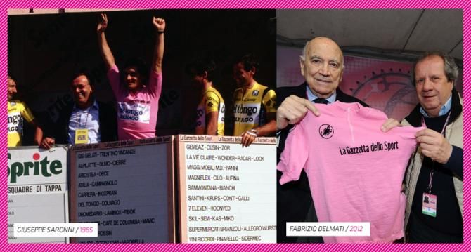 Giuseppe Saronni's pink jersey from 1985