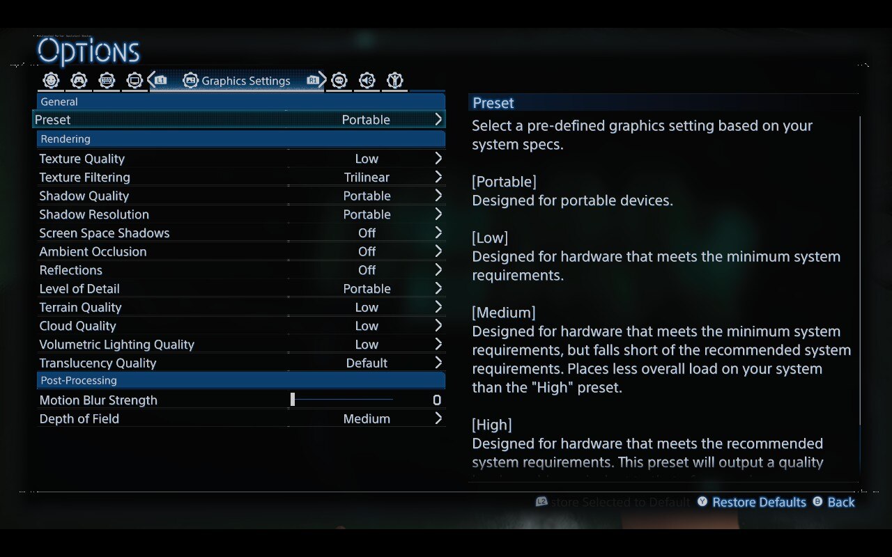 Settings menu for Death Stranding 2 on PC
