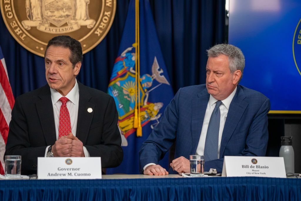 Andrew Cuomo and Bill de Blasio.