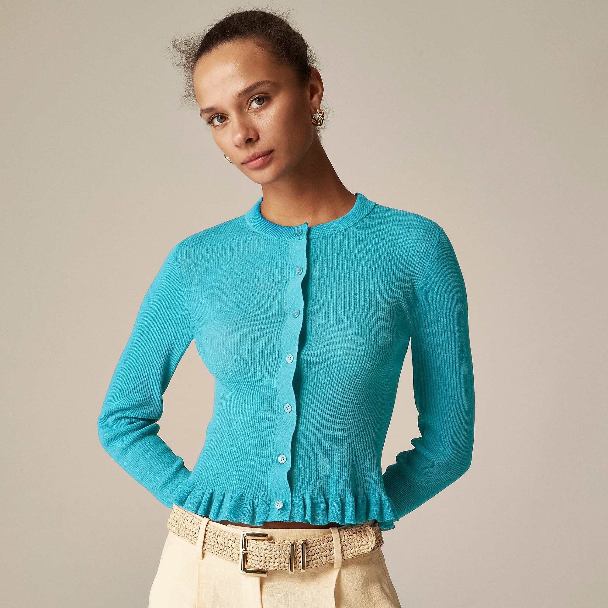 J.Crew, Ruffle-Trim Cotton Gauze Cardigan