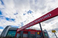 An outside view of Old Trafford, the home of Manchester United.