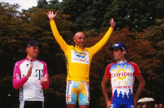 The 1999 Tour de France podium: Jan Ullrich, Marco Pantani and Bobby Julich