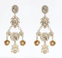 Gold flower drop earrings, $19.87 (£16) | River Island