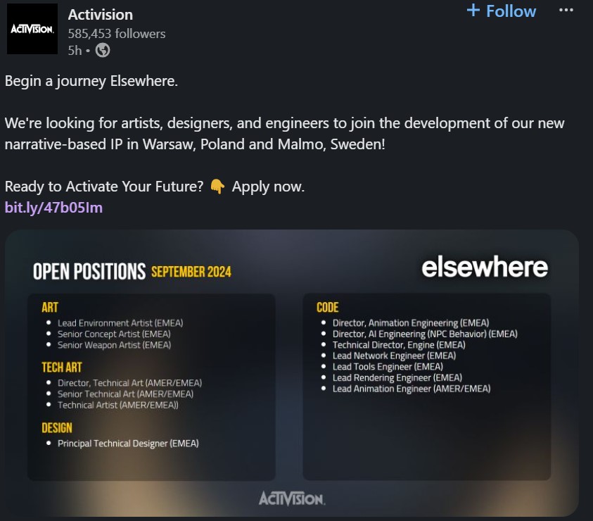 Elsewhere Enteratinment ramps up hiring acrosss Poland and Sweden