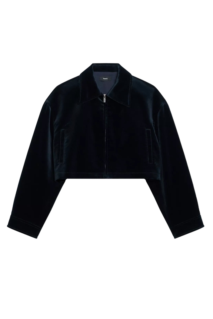 Aline Cropped Zip-Front Jacket