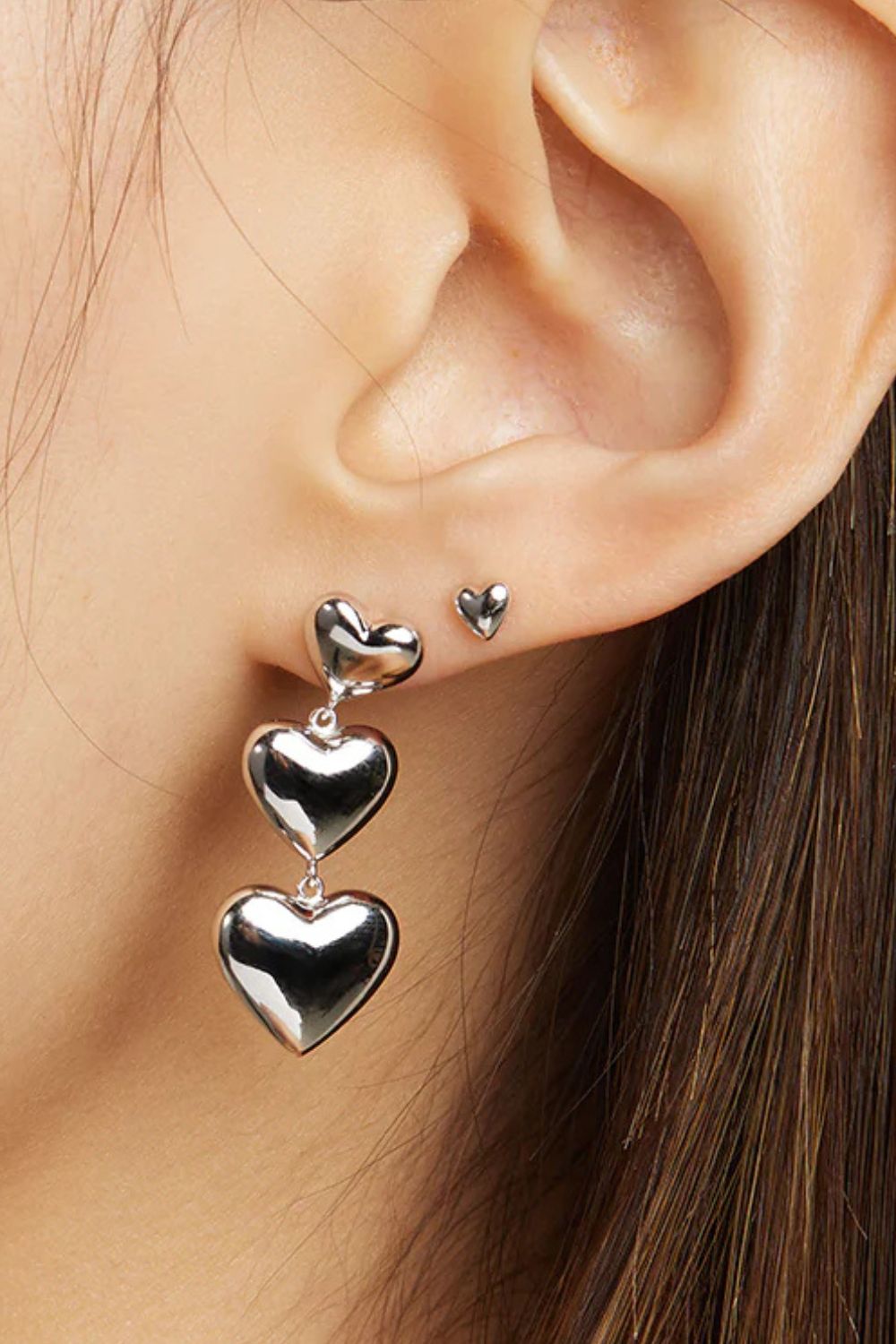 Astrid & Miyu Heart Drop Silver Earrings