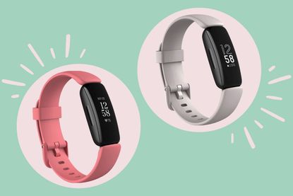 A collage of the Fitbit Inspire 2 Health &amp; Fitness Tracker