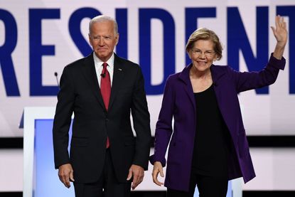 Sen. Elizabeth Warren and former Vice President Joe Biden.