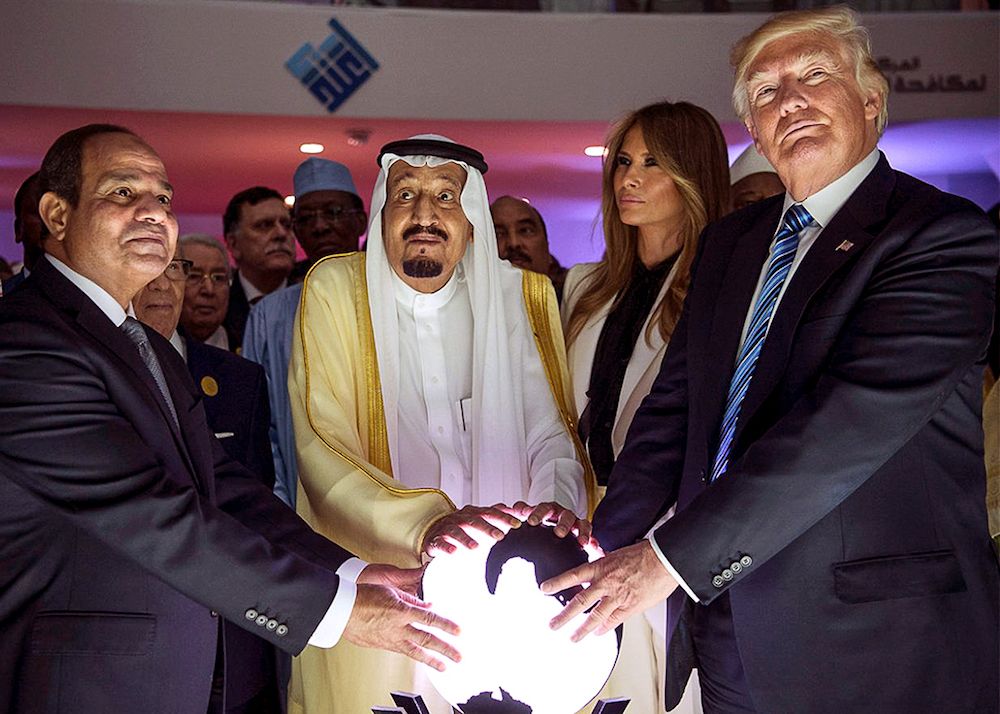 trump and glowing orb