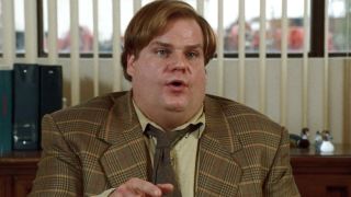 Tommy trying to say something in Tommy Boy.