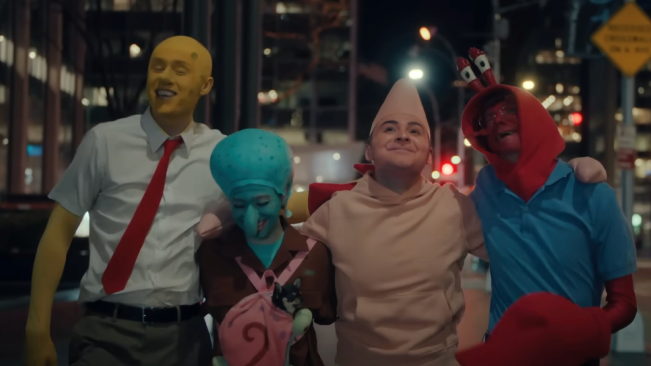 Please Don't Destroy and Mikey Madison dressed as SpongeBob characters on SNL