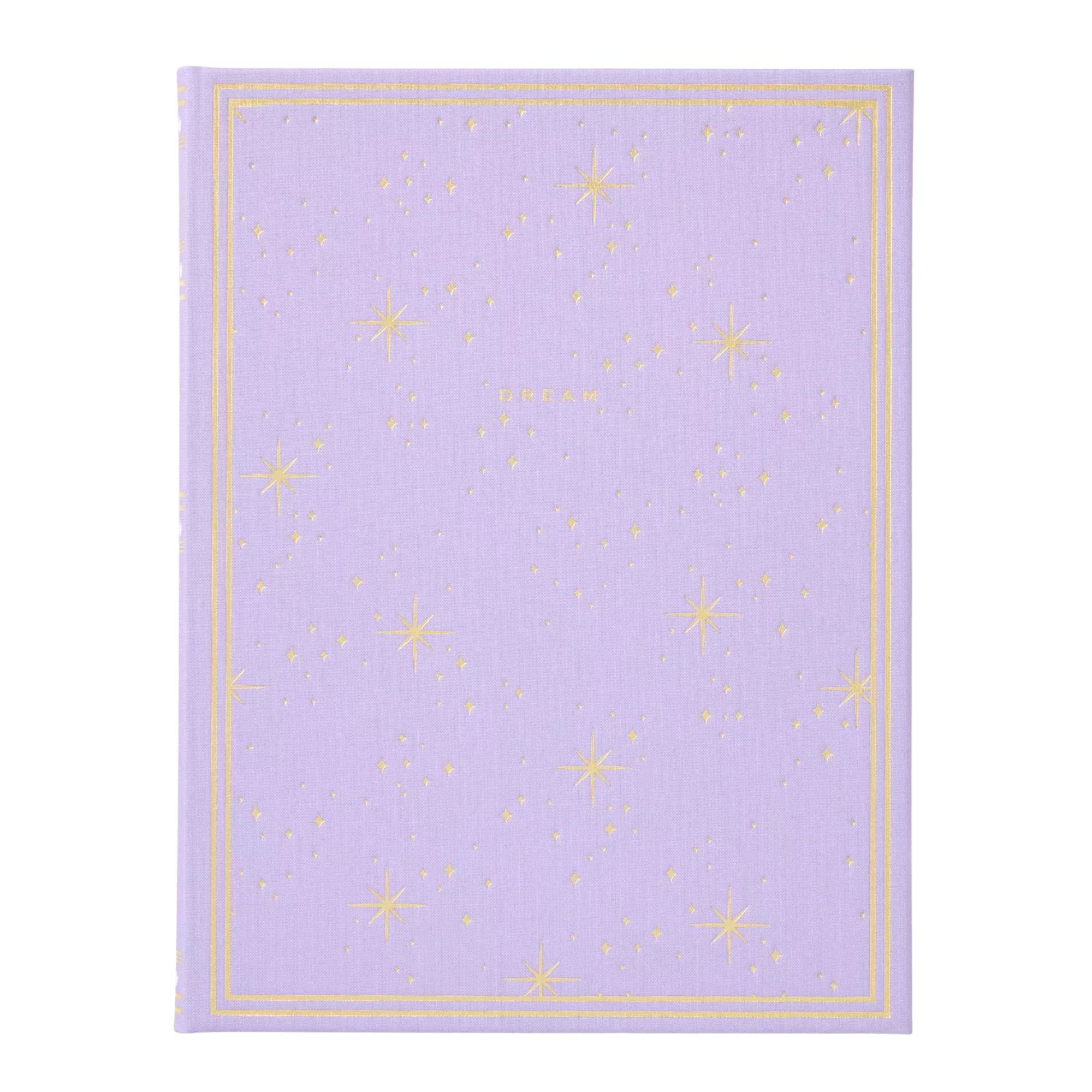 Purple notebook with gold stars