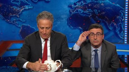 Jon Stewart hands The Daily Show to John Oliver to promote Rosewater