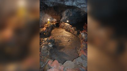 Archaeologists found that the Vikings constructed this boat-shaped structure out of rocks. Inside the structure the Vikings burned animal bones at a high temperature.