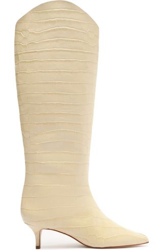 Maryana Pointed Toe Knee High Kitten Heel Boot