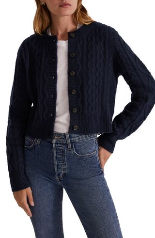 Wool & Cashmere Blend Cable Cardigan