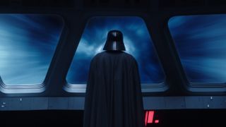 Darth Vader looks out from the front of an Imperial Destroyer in Obi-Wan Kenobi.