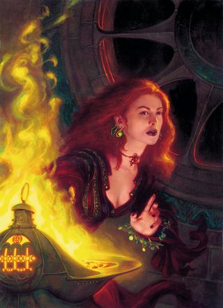 Donato Giancola painted Melisandre, the Red Priestess, 12 years ago, but recently came back to Martin's world