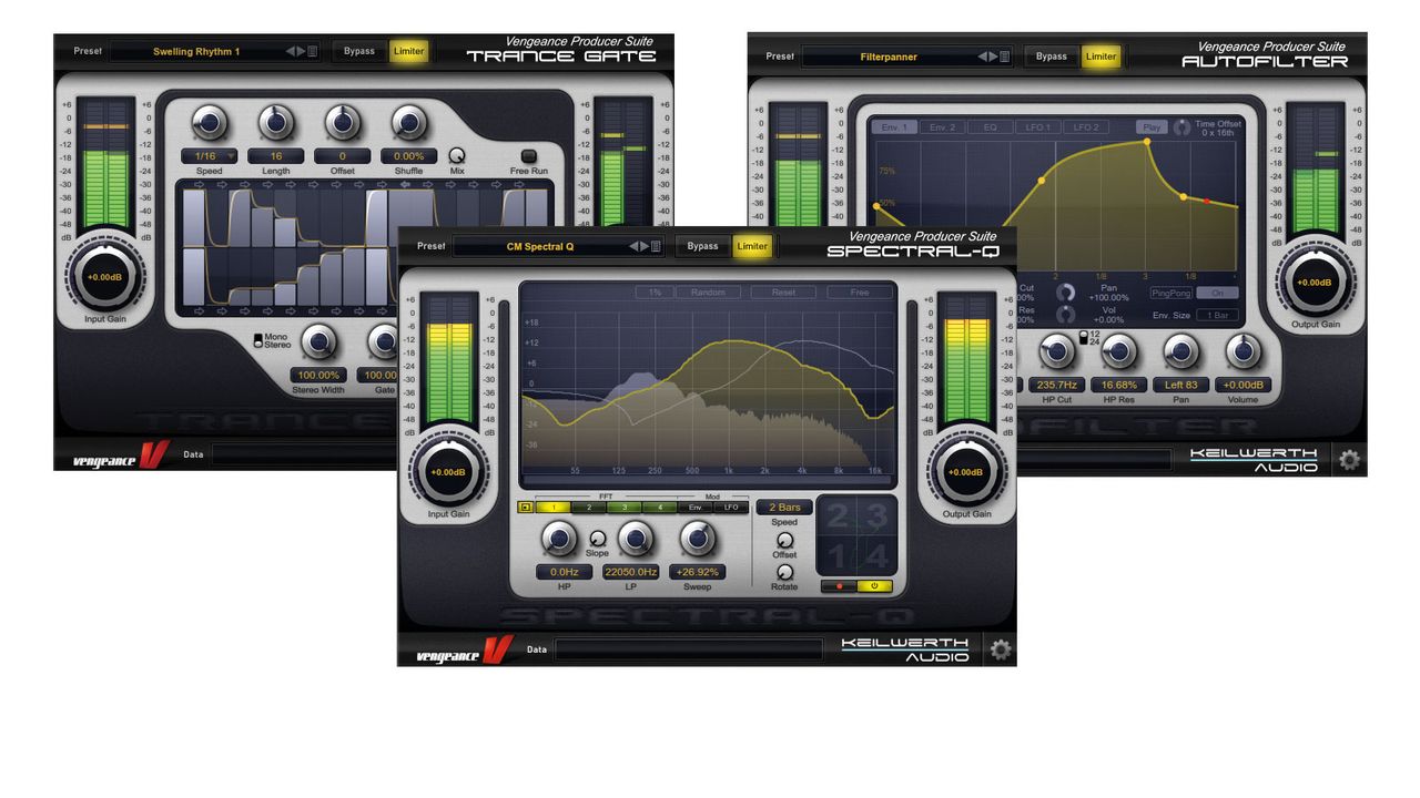 Trance Gate, Spectral Q and Autofilter - just three of the 15 packaged plugins