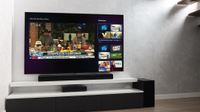 TV set showing DirecTV programming