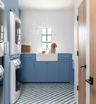 kristen nix interiors blue laundry room design