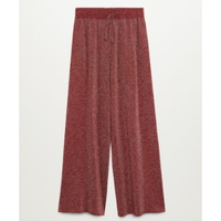 Gloss-Effect Knitted Trousers: