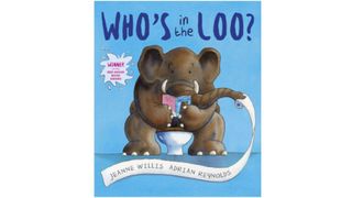 blue book with the illustration og an elephant sat on a loo as part of the best potty training books