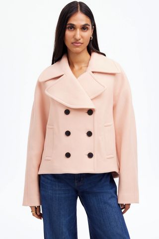 Madewell Oversized-Collar Short Peacoat