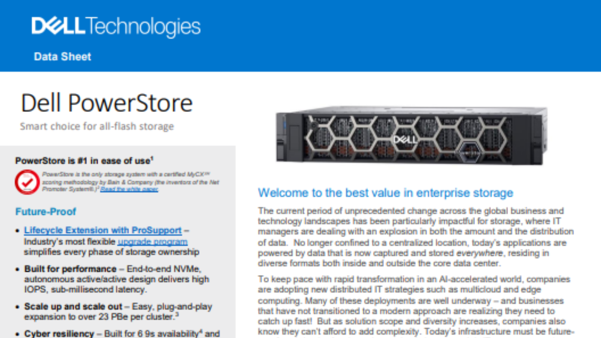 Dell PowerStore: Smart Choice for All-Flash Storage