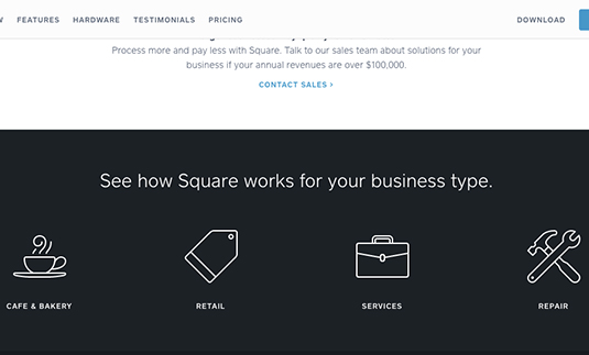 It's obvious which business sectors this site is aimed at