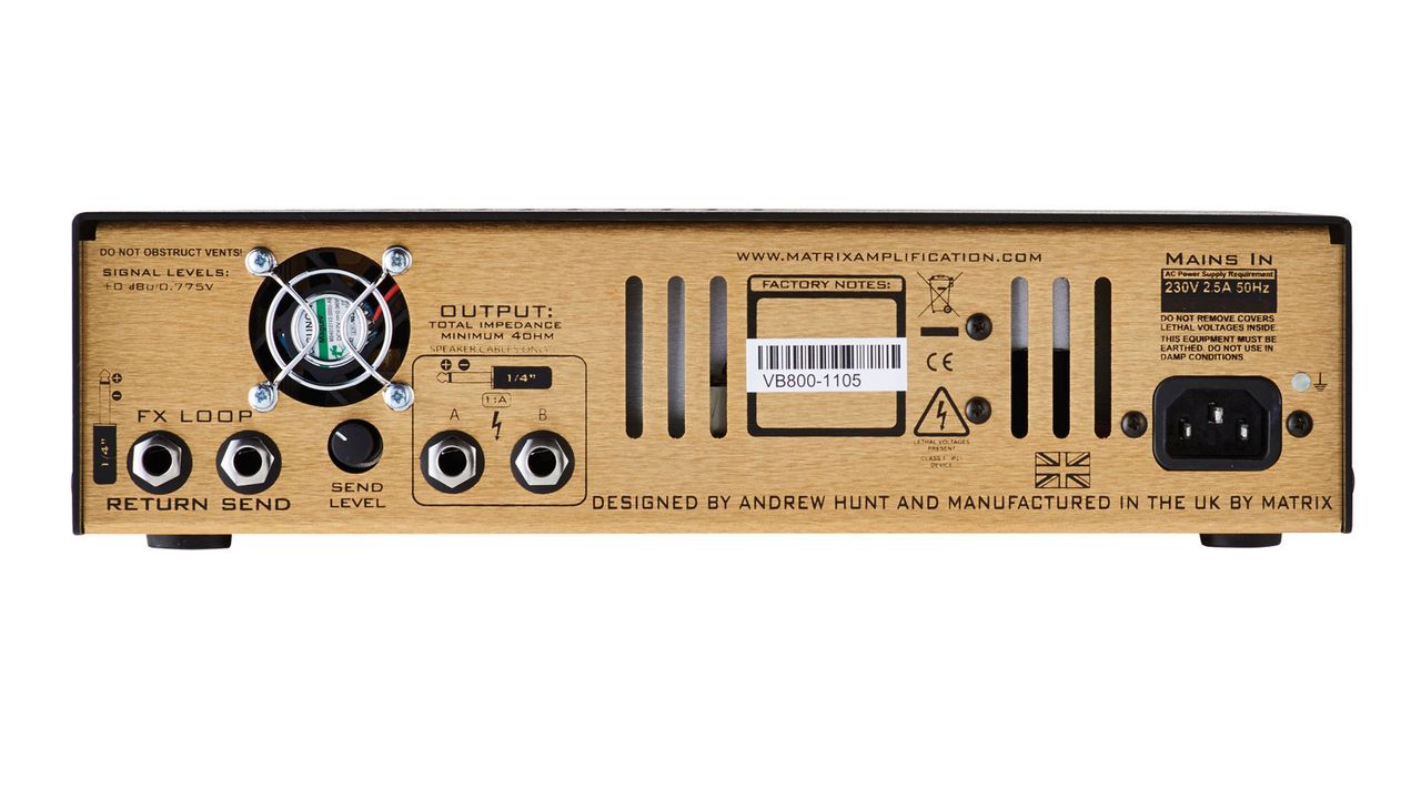 The VB800 includes a series effects loop with a variable send level