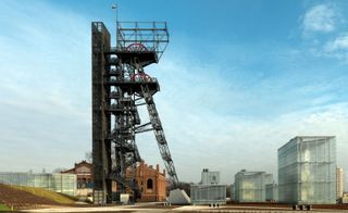 Large black crane structure