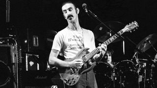 Frank Zappa performing on stage at Hammersmith Odeon, London, 09 February 1977