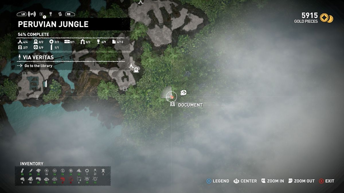 Peruvian Jungle relic, mural, and document locations Complete Shadow