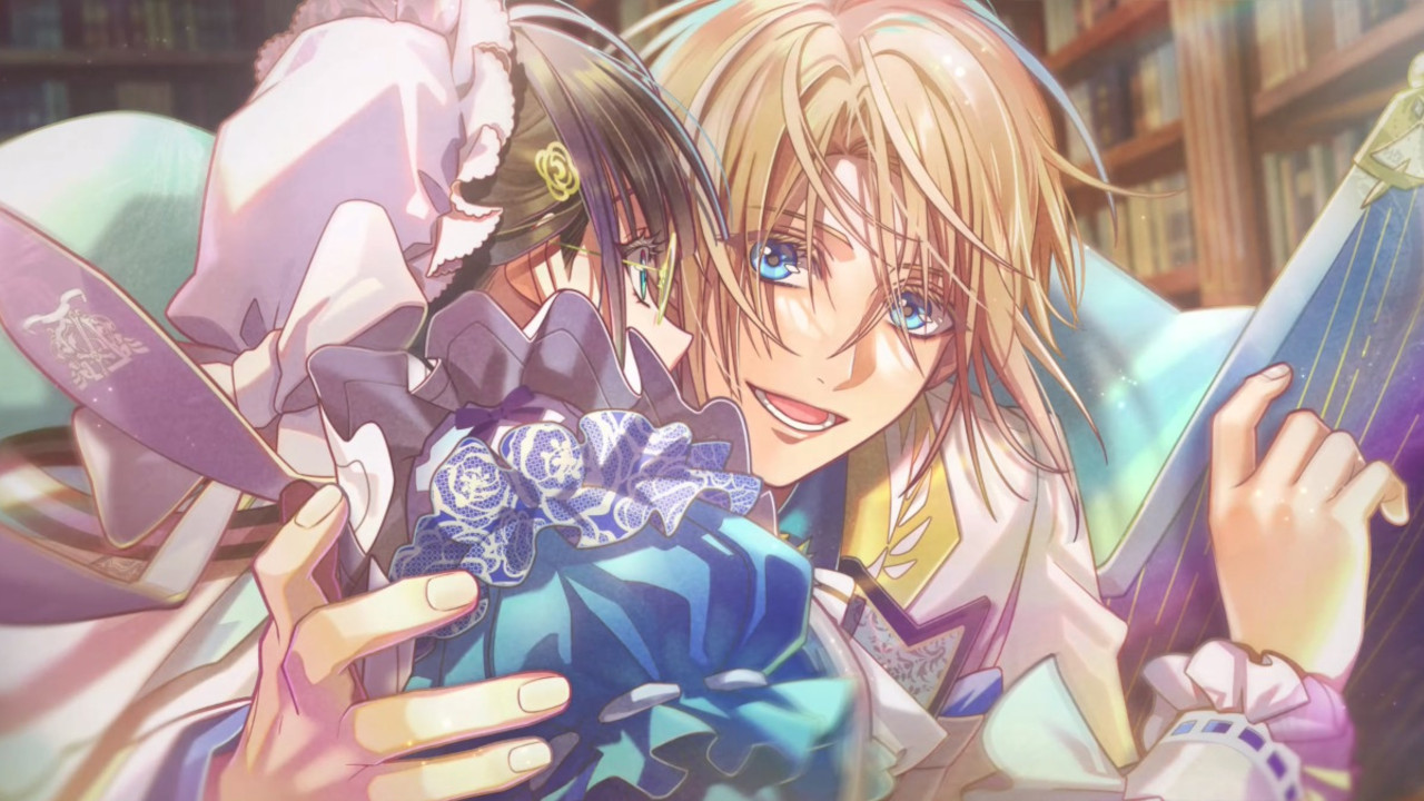 Edward catches Roses as she falls over in the library in Mistonia's Hope