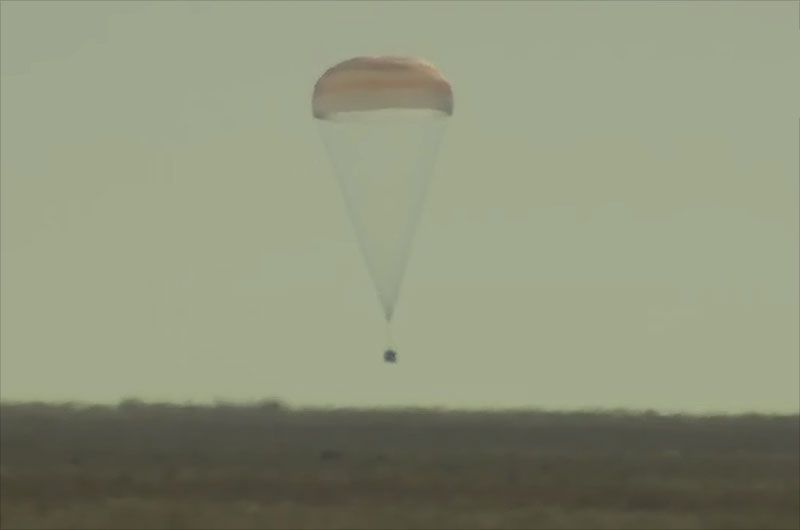 Russia's Soyuz MS-18 spacecraft lands in Kazakhstan from the International Space Station with cosmonaut Oleg Novitskiy of Roscosmos, actress Yulia Peresild and producer Klim Shipenko on Sunday, Oct. 17, 2021.