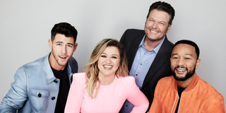 The Voice coaches Nick Jonas, Kelly Clarkson, John Legend, Blake Shelton