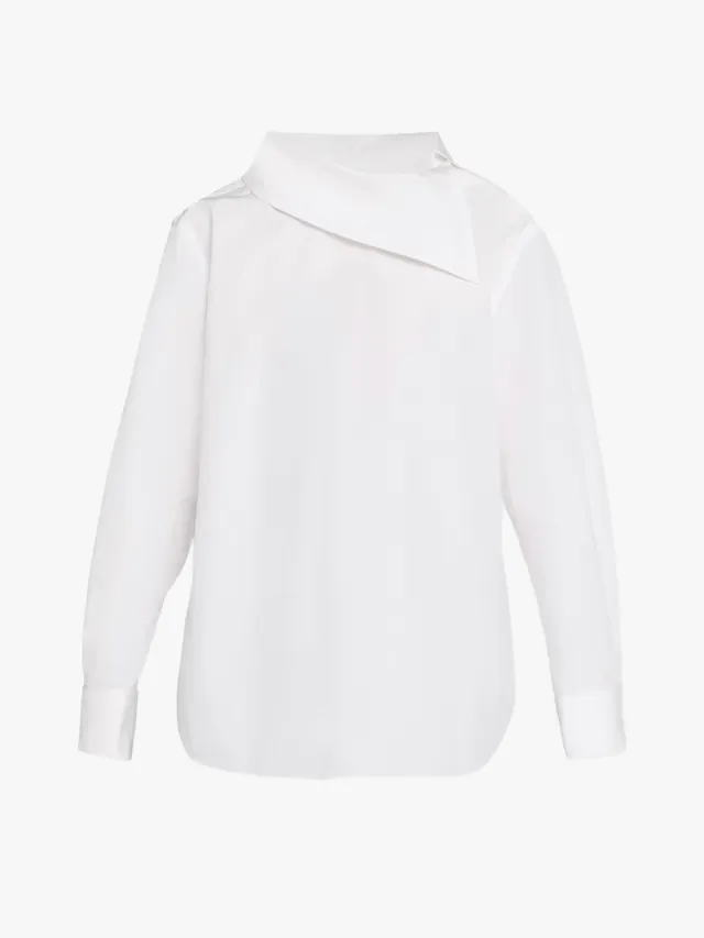 Bottega Veneta white cowl neck shirt