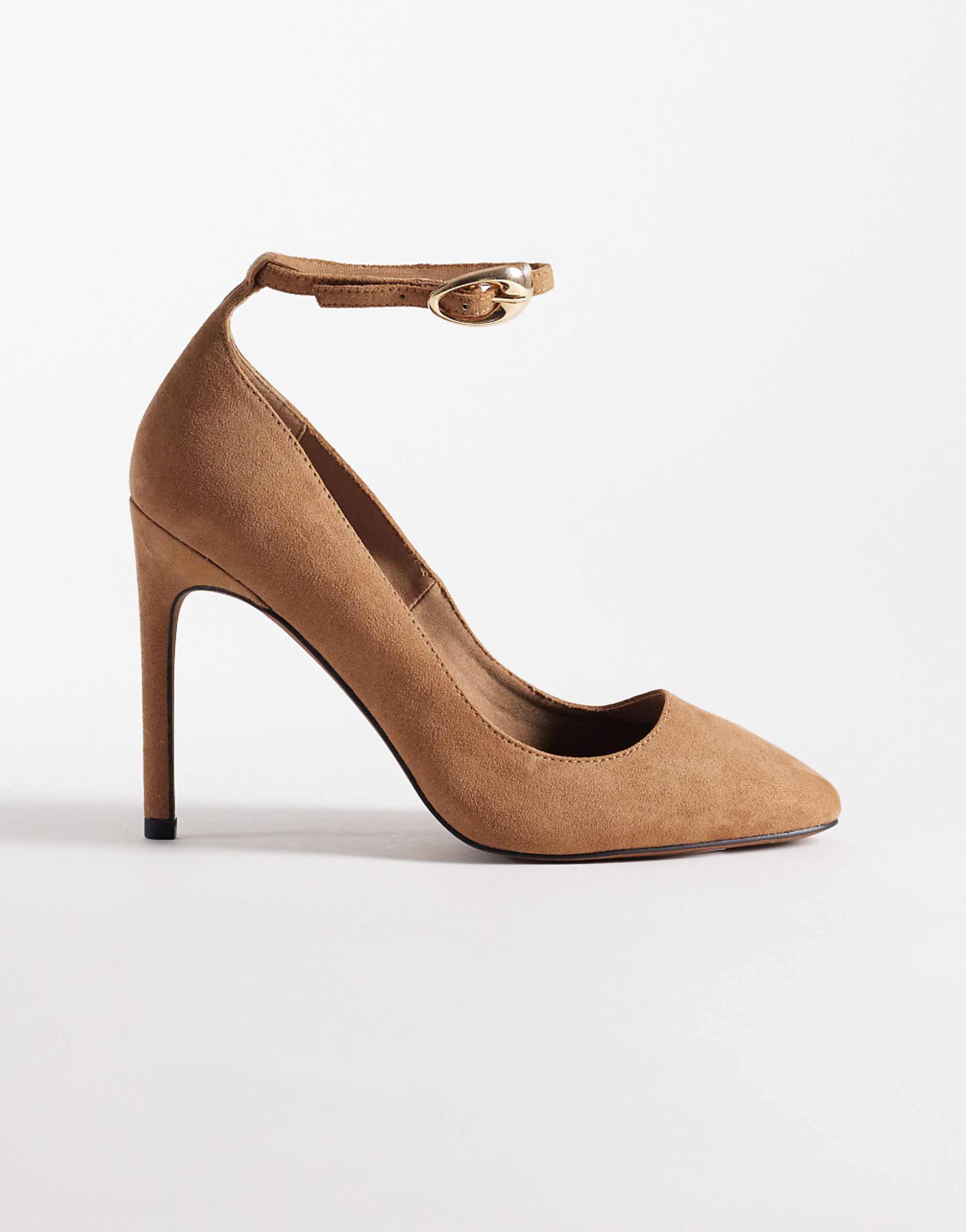 Asos Design Priscilla Round Toe Pumps in Sand Suedette