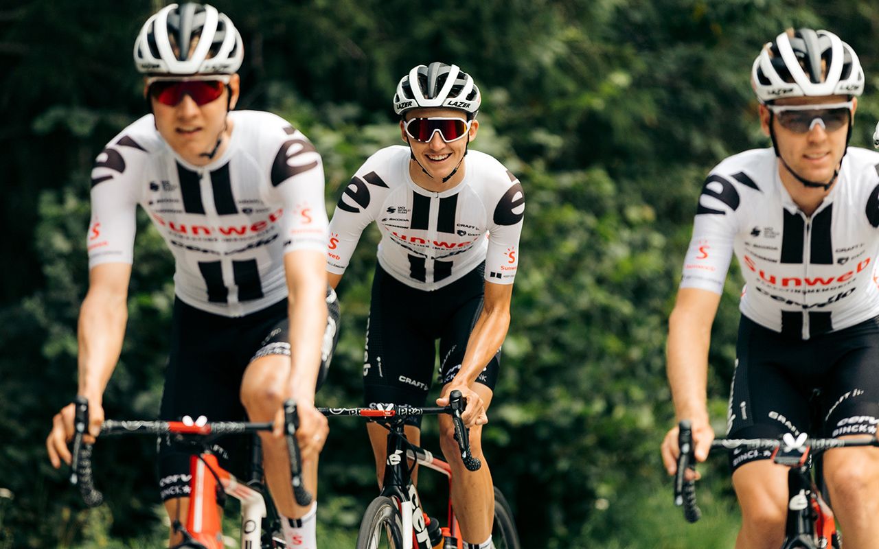 Team Sunweb training in K&uuml;htai, Austria in July after the coronavirus pandemic halted the road season