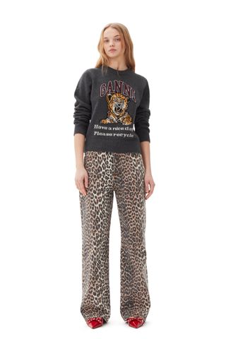 Izey Jeans mit Leopardenmuster