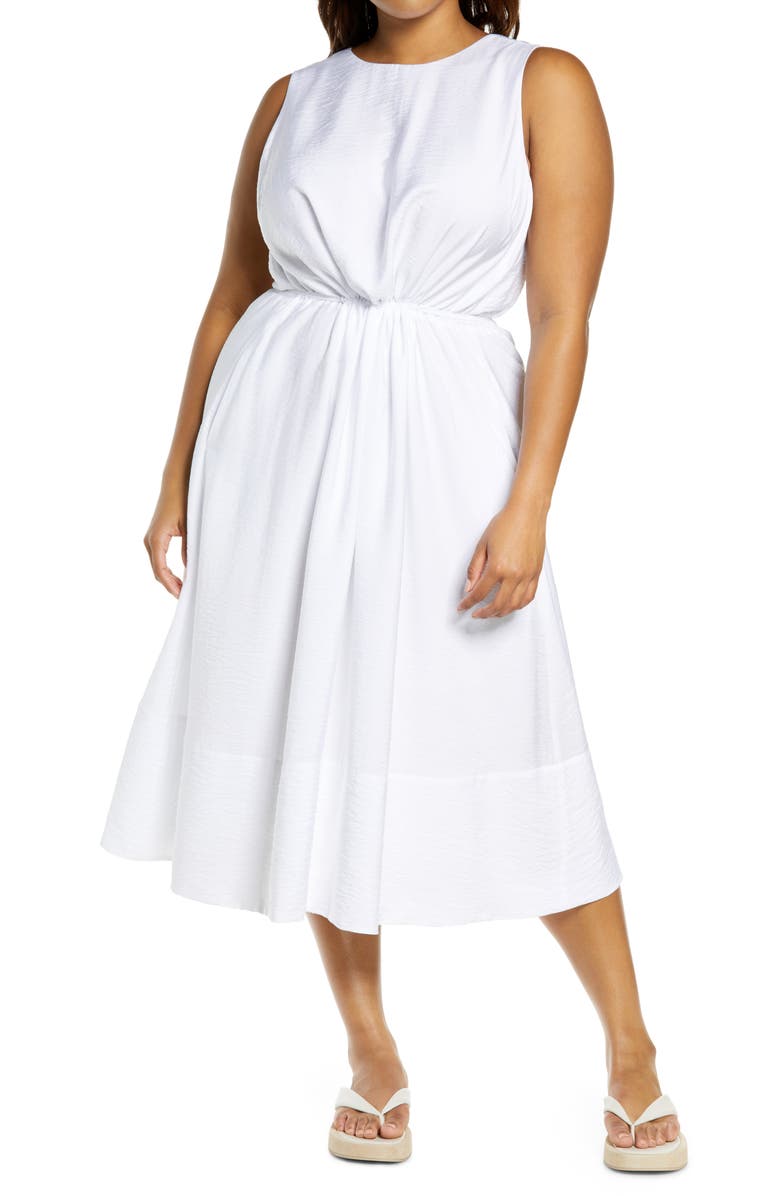 Sleeveless Cross Back Midi Dress