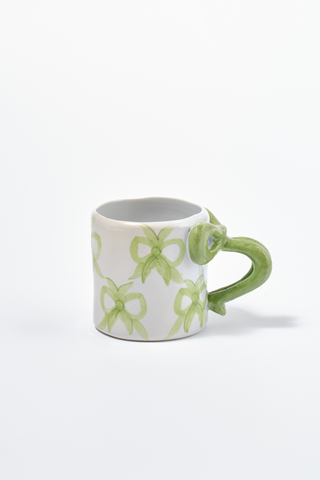 Hand Painted Bow Handle Mug - Bow Design