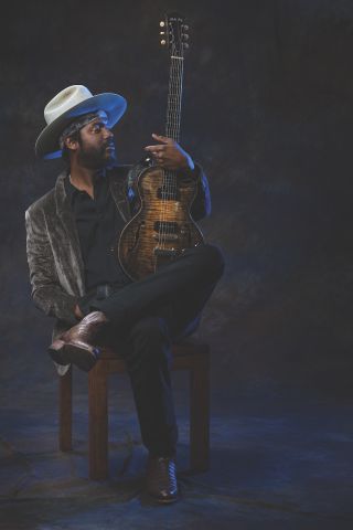 Gary Clark Jr. holds his Wide Sky P125 Cutaway with two P90 pickups